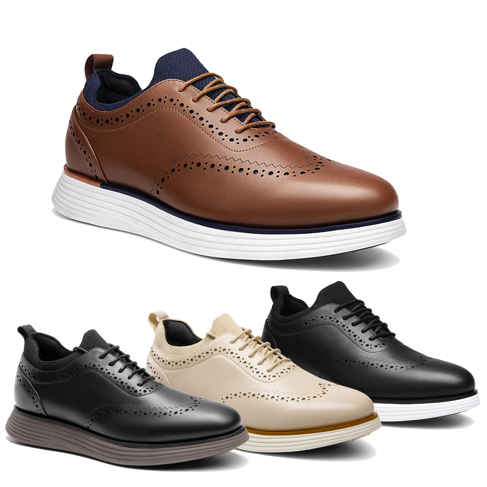 Men's Dress Sneakers Oxfords Casual Wingtip Brogue Non-slip Shoes Size 8-13