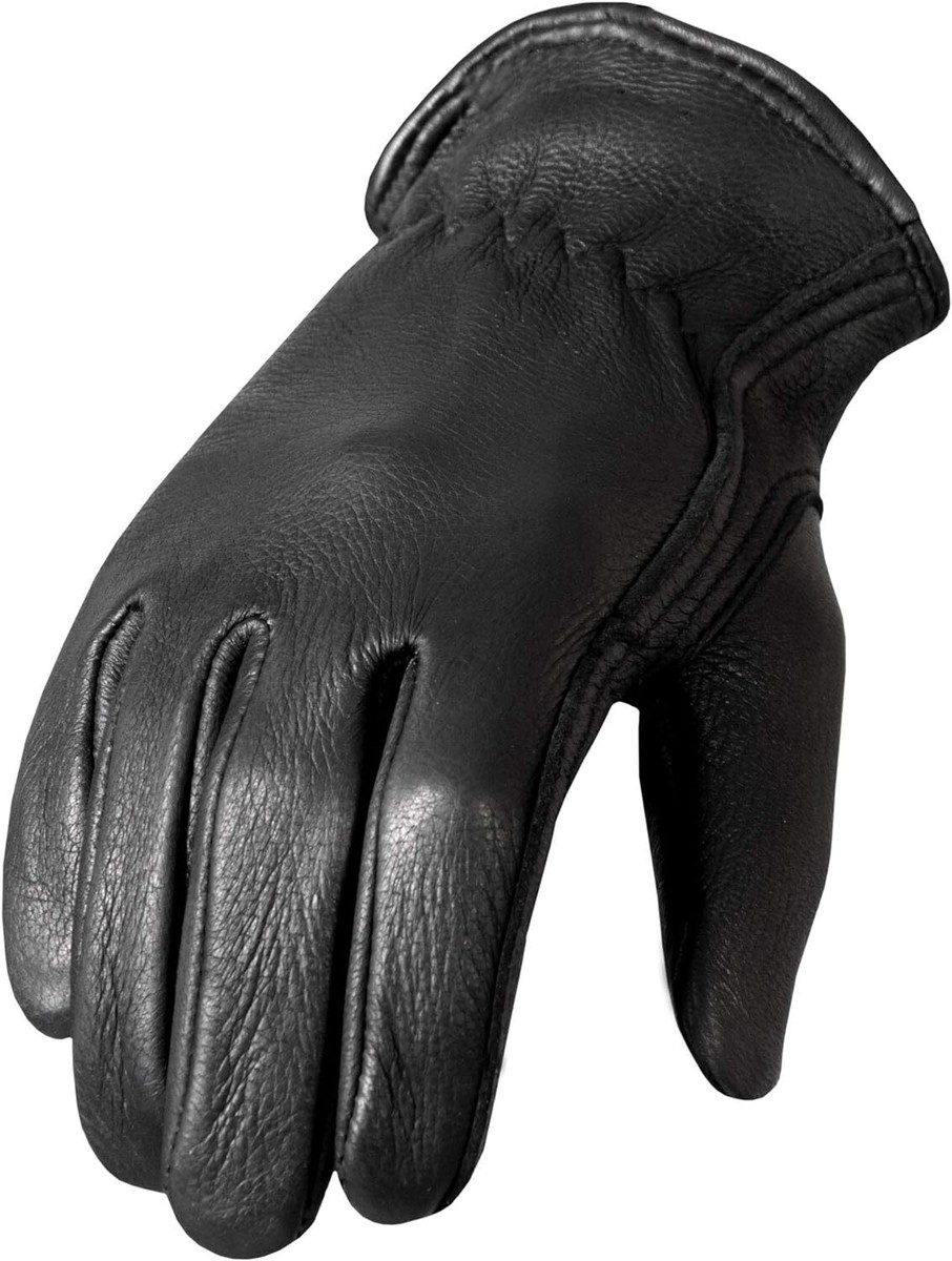 Mens Driving Gloves Black Grain Leather Classic Driver Glove UK