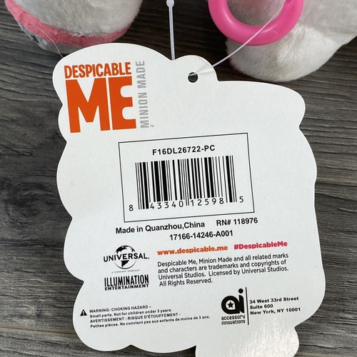 Despicable Me Unicornio Peluche Llaveros Mochila Clips Monedero Nuevo Papoy Nuevo Con Etiquetas - Imagen 6 de 6