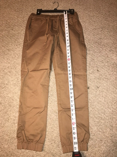 Pantalones informales Matchstick 1978 para hombre S 29 marrones elásticos ajustables cordón NUEVOS - Imagen 6 de 12