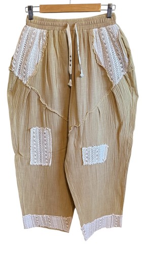 POL Crochet Lace Patched Harem Pants - Small NWOT - Picture 2 of 9