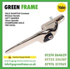 Yale Quartus UPVC Window Handles 10mm Spindle Gold Left Hand YBC10CGL