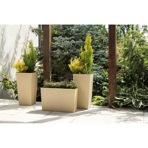 Macetero Maceta Balcón Inserto Negro Blanco Plástico H 36 cm - Imagen 4 de 19