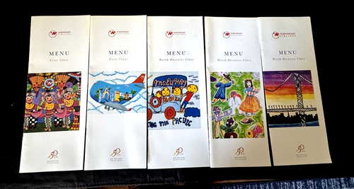 5 menu di volo vintage Northwest Airlines, 3 menu World B/C & 2 F/C: - Foto 5 di 15