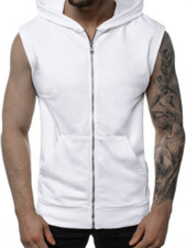 Men's Workout Hoodie Sleeveless Vest Muscle Tank Tops Gym Fitness Bodybuilding