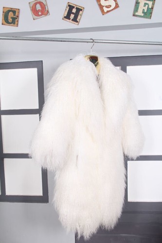 Damen Echt Mongolisch Lamm Schaf Mantel Lockig Lang Fell Jacke Winter Warm Mantel - Bild 9 von 30