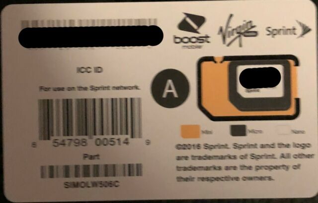 Sprint Boost Virgin Nano Triple Cut Sim Card Simolw506c For Sale Online Ebay