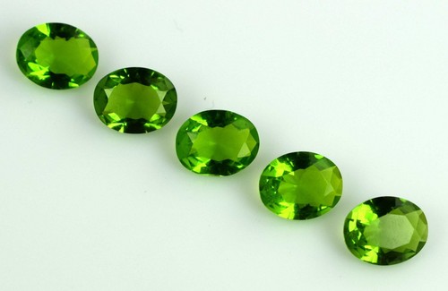 Naturel Pakistan Péridot 9.75 CT / 5 Pièces Coupe Ovale Gemme Lot Certifié - Picture 4 of 5