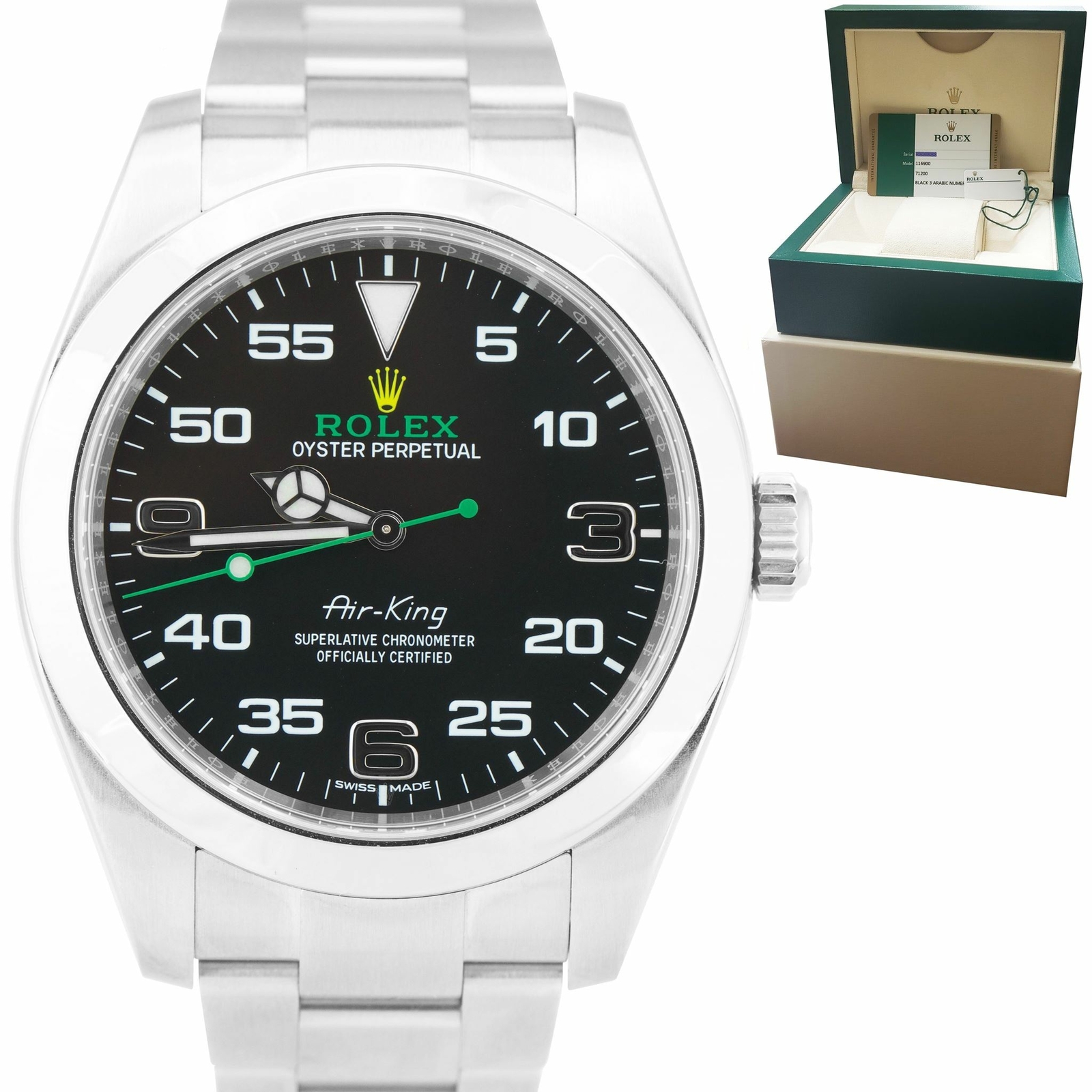 Rolex Air-King Men's Black Watch 