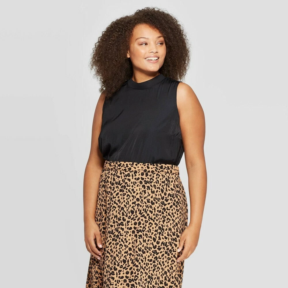 Women's plus size sleeveless mock turtleneck sale