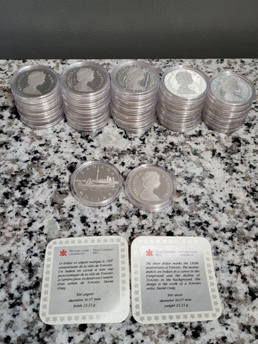 (1) 1984 Canada Silver Dollar 150TH Anniversary of Toronto - COA - Bild 1 von 4