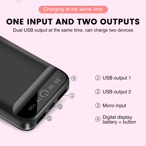 Universal 1000000mAh Power Bank Tragbar Externer Batterie Ladegerät für Handy - Zdjęcie 7 z 14