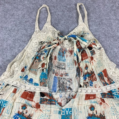 Urban Outfitters Open Back Pleated Romper w/ Lace Details & Pockets, Women's M - Picture 6 of 11