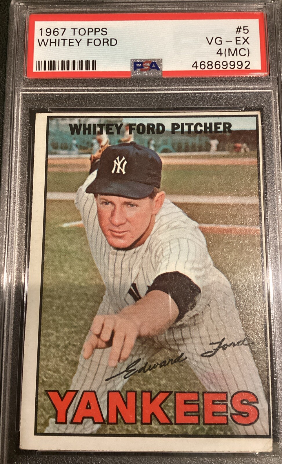 WHITEY FORD 1967 TOPPS BASEBALL YANKEES #5 PSA 4 HOF SET BREAK CARD CHAIRMAN MLB