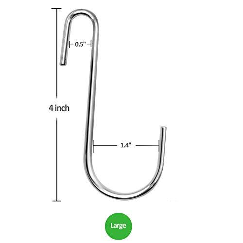 18 Pack 4 inch Heavy Duty S Hooks Pan Pot Holder Rack Hooks Hanging Hangers S - Bild 3 von 4