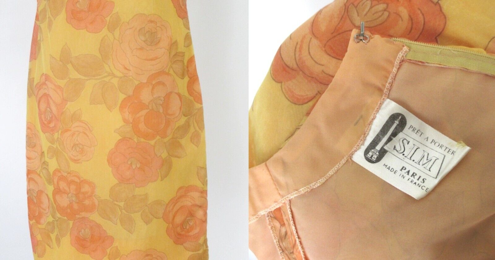Vintage 60s French Chiffon Floral Dress & Jacket … - image 6