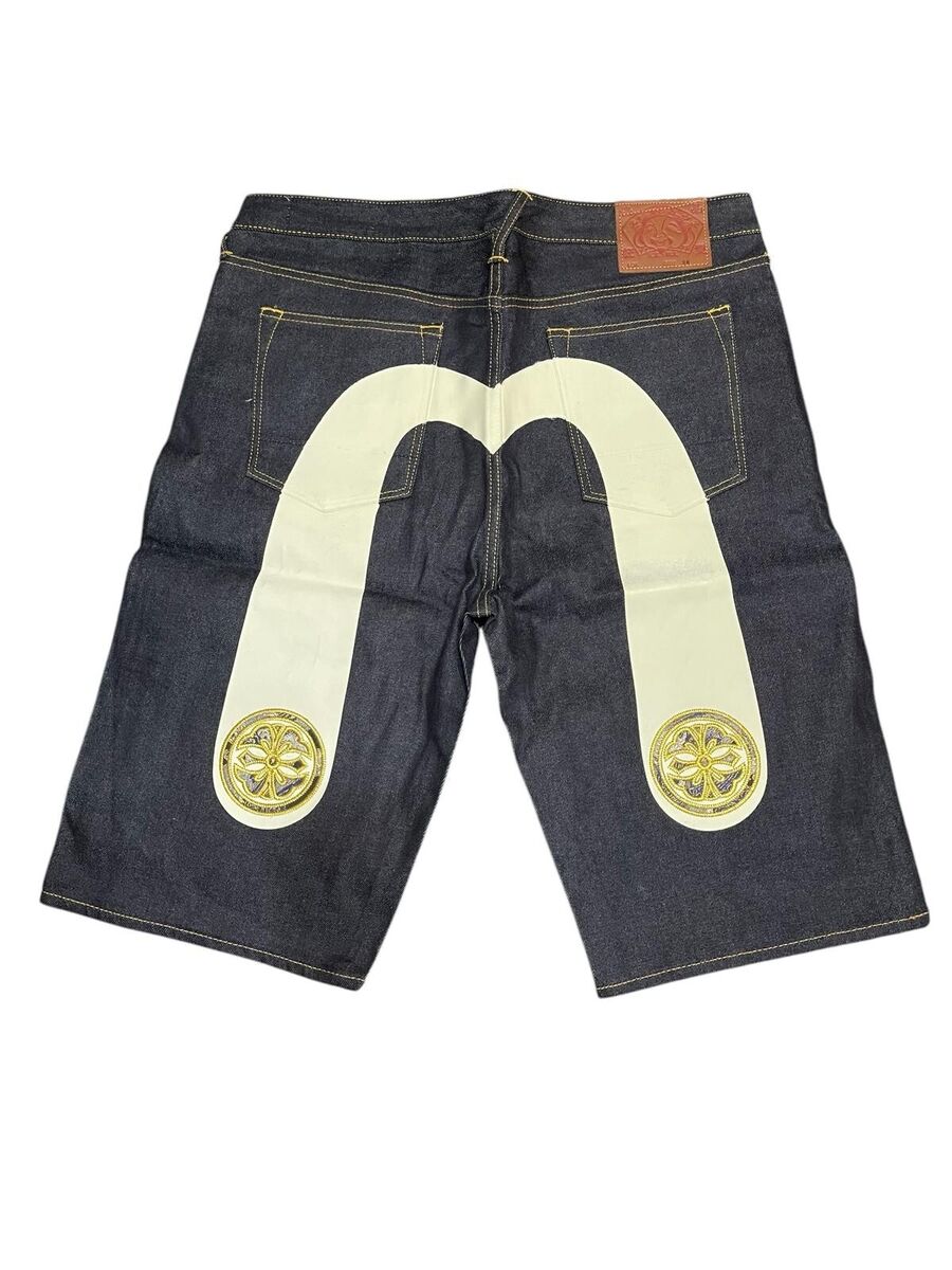 Evisu Osaka Japan Selvedge Denim Short Jeans Size W 36 Evisu Osaka Japan Selvedge Denim Short Jeans Size W 36