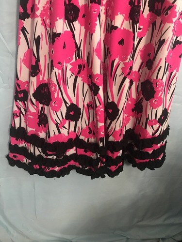 Justice Dress Black Pink Floral Girls Size 12 Sleeveless Tulle Lined - Picture 4 of 6
