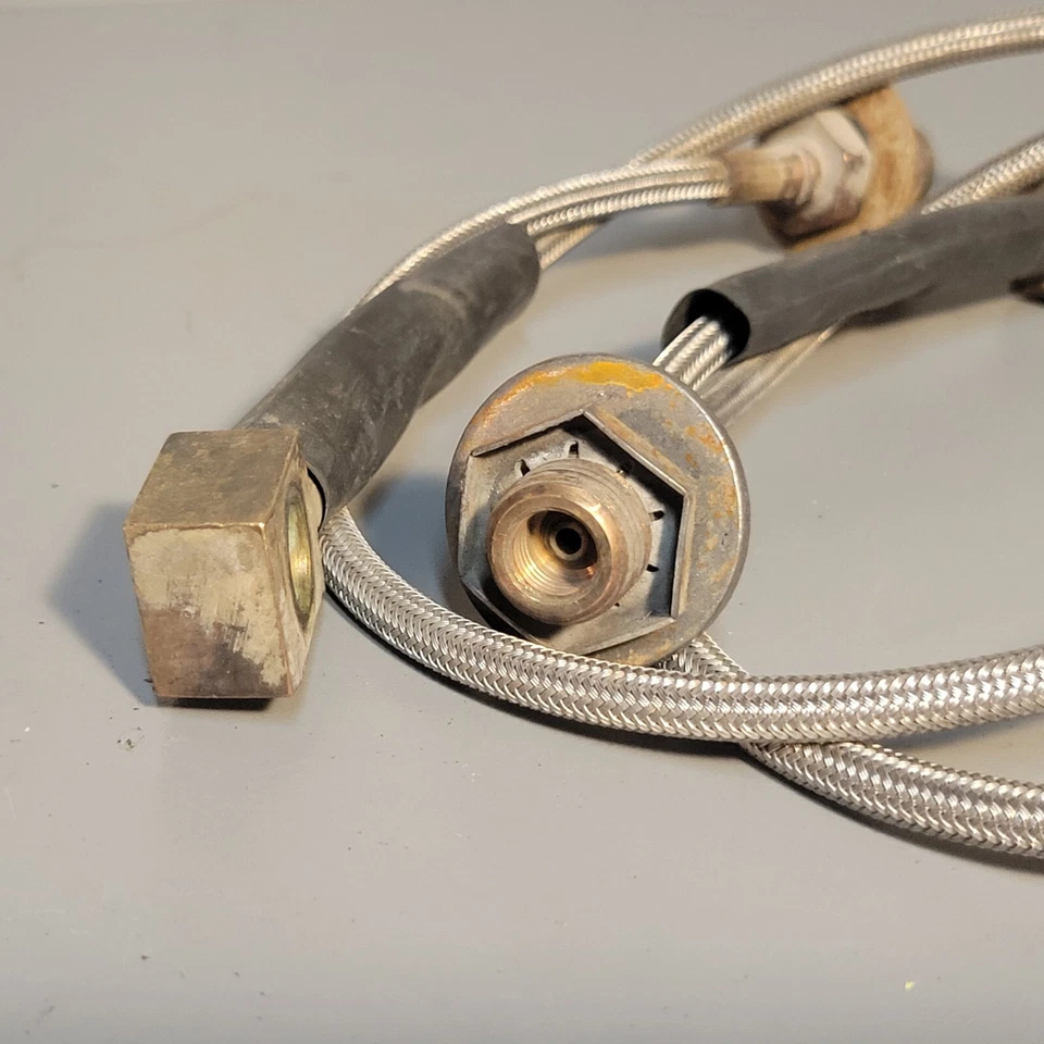 Front Stainless Steel Extended Brake Lines Used For 71-78 GM K20/10 26 inch long - Image 3 of 4