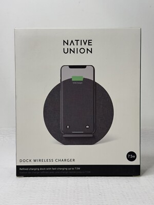 Native Union Dock Wireless Charger 7.5w QI Compatible Slate Gray New In Box