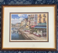 S.SAM PARK “Harbor at Honfleur” Signed and Numbered 24”x18” Framed