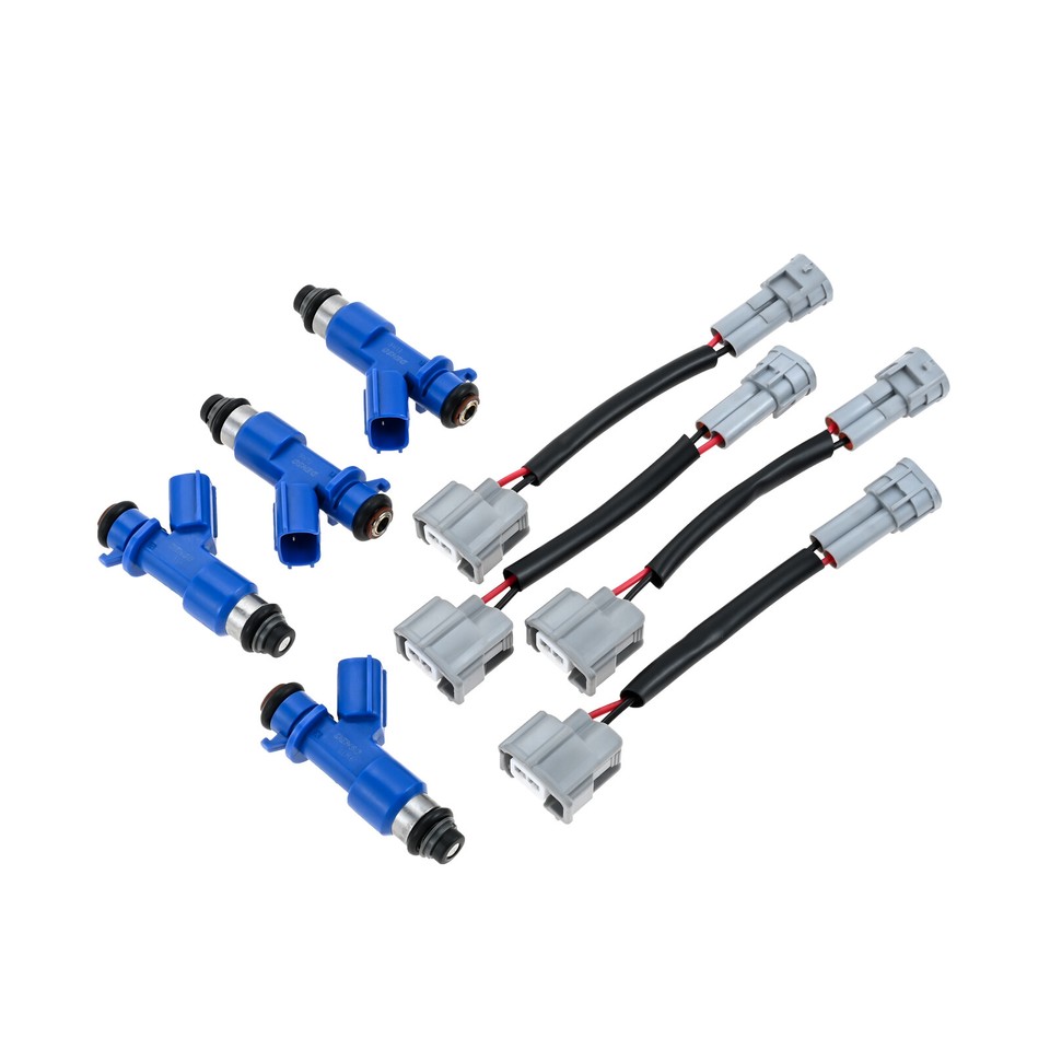 4Pcs Car Fuel Injectors with 4 Wiring Harness 16450RWCA01 for Honda