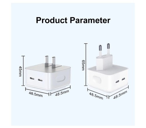 Cargador rápido Dual PD 35W USB-C + cable USB C para Apple iPhone 15 14 13 12 11 - Imagen 2 de 13