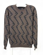 Fendi Men  s Wool Brown Monogram Knit Sweater Pullover Size 48 FZZ489