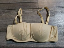 Women's Strapless Bandeau Bra, Underwire Removable Pads, Sz 36C