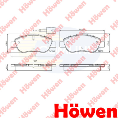 Fits Fiat 500 Ford Ka 1.2 D dCi Brake Pads Set Front Howen 77365817 1778384