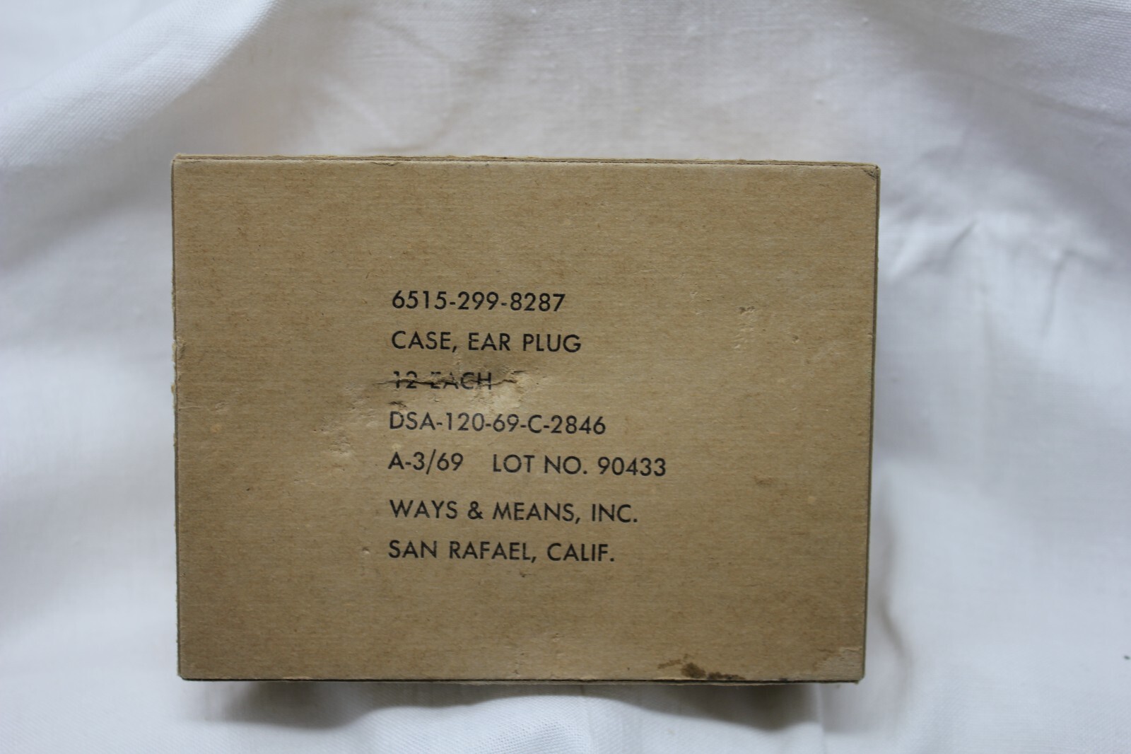 Full Box of 12 1969 Dated U S Army USMC USN Vietnam War Era Ear Plug