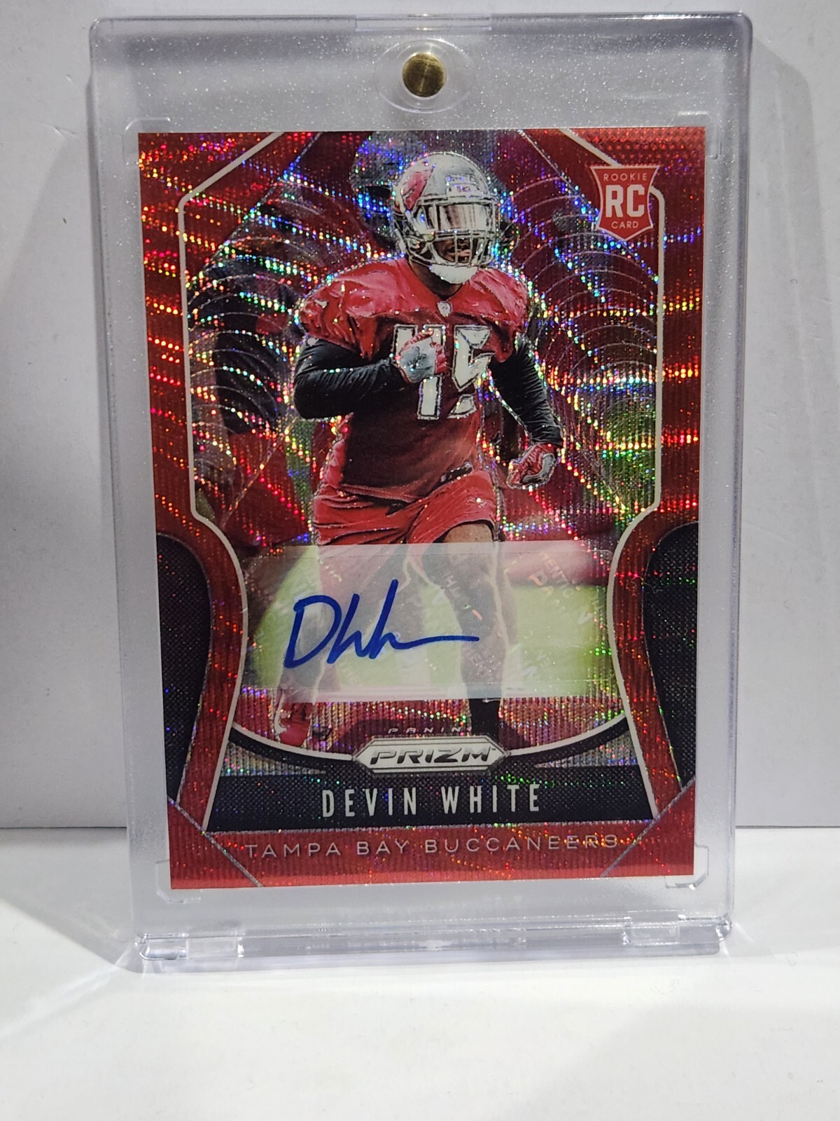 DEVIN WHITE     2019 PANINI PRIZM #312 RED WAVE PRIZM RC AUTO #/149 SP