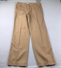 Liz Claiborne Pants Women 12 Brown Cotton Flat Front Straight Weekend NWT