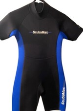 ScubaMax Wetsuit Spring 3mm Jr Neoprene CR Soft Shorty Black Blue Kids Sz 14