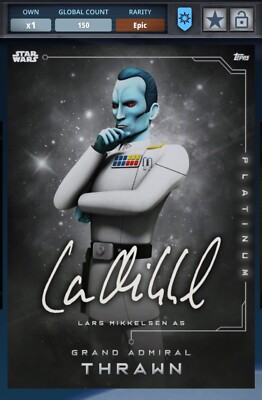 DIGITAL Topps Star Wars Card Trader Admiral Thrawn Signed Platinum 2021