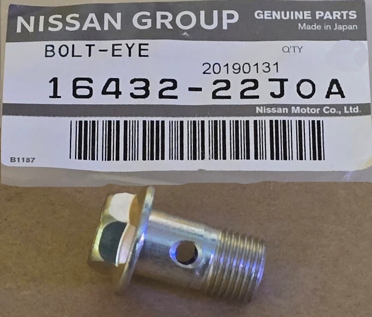 007ban  Nissan 16432-22J0A OEM Banjo Bolt Turbo Oil Feed Line
