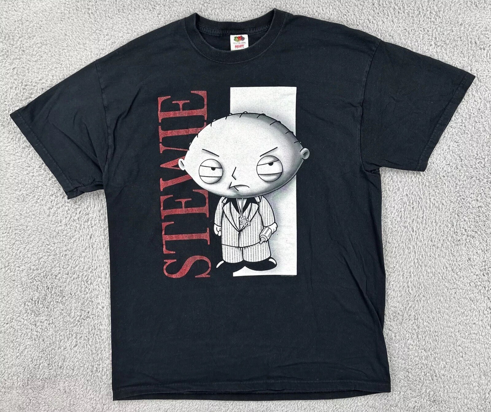 Vintage 2008 Fruit of the Loom XL Black Family Guy Stewie Scarface Tee