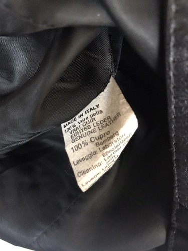 Vintage Zanella black leather button up biker vest Italy 37" Bust 21" Length - Picture 10 of 10