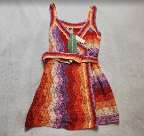 New women's M Farm Rio x Anthropologie crochet mini wrap cover-up dress - Picture 4 of 14