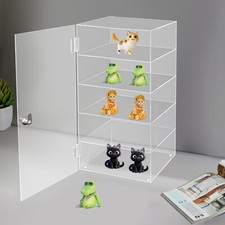 5-Tier Acrylic Display Case Large Capacity Clear Countertop Showcase With Lock