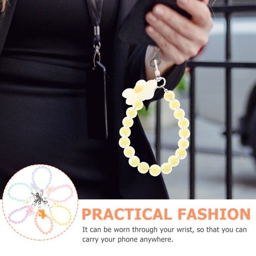 6 Pcs Handyriemen Perlenbesetzte Telefon-Lanyards Telefonanhänger Süß - Zdjęcie 6 z 12
