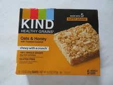 (1) Box Of Kind Healthy Grains Oats & Honey Granola Bars 5 Bars / 6.2 Oz Box