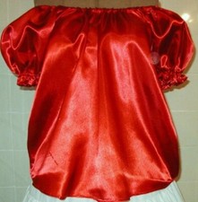 RED SATIN Renaissance PIRATE CHEMISE CIVIL WAR blouse