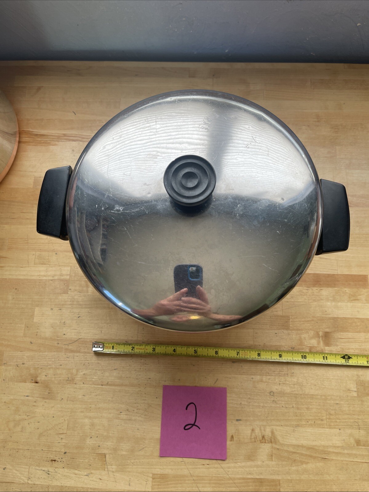 Vintage Revere Ware 1801 Copper Bottom Pot 6 Qt with Lid Stock Stainless