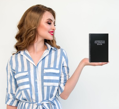 Iconikal Spiral-Bound Address and Telephone Book with Plastic Cover Black	 - Picture 3 of 8