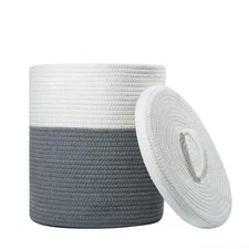 Storage Basket With Lid Cotton Rope Woven Storage Basket Small Storage Bins Nurs