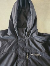 Mens Columbia Hooded Jacket Large Omni-Tech Waterproof Breathable Outdoor Hiking