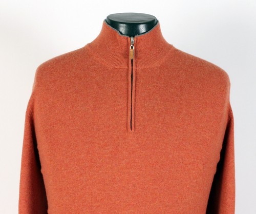Brunello Cucinelli 100% Cashmere 1/2 Zip Sweater - Orange- 2XL - $1350 Retail - Picture 6 of 16