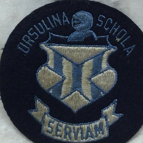 Vintage School Felt Embroidered Patch Ursulina Schola Serviam I Will Serve - 第 6/6 張圖片