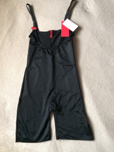 SPANX sz M Black Skinny Britches Open Bust Mid Thigh Shaper Style 1909 NWT